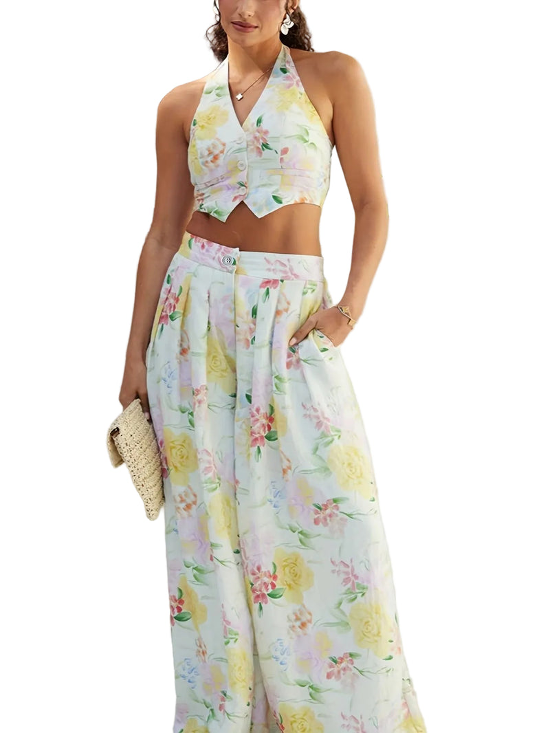Women's Floral Print Two-Piece Set